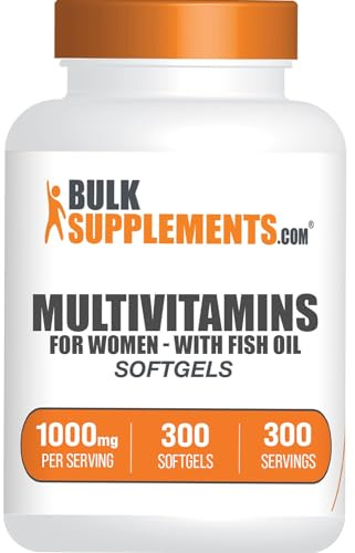 BulkSupplements.com Multivitamin for Women Softgels - Women's Multivitamin with Iron, Multimineral Supplement, with Fish Oil - Gluten Free, 1 Softgel per Serving, 300 Count (Pack of 1)