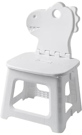 Sharplace Tabouret de salle de bain tabouret pliant avec Support arrière repose-pieds enfants escabeau chaise pliante pour pique-nique salon jardin jardin, dinosaure
