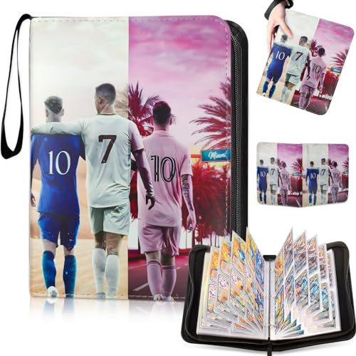 Album Pour Cartes de Football,50 Pages Capacité 400 Cartes Support de Cartes Pour le Football Porte-Cartes Pour Football, Album Photo de Cartes de Football en PU Imperméable (B)