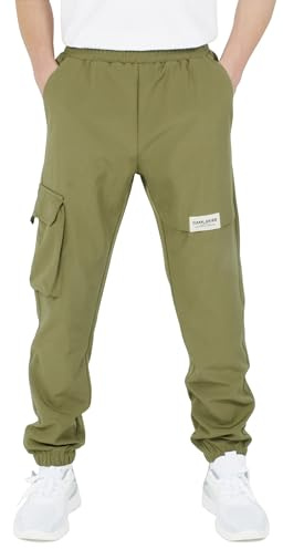 CAMLAKEE Kids Waterproof Trousers Boys Softshell Outdoor Trekking Cargo Joggers Pants
