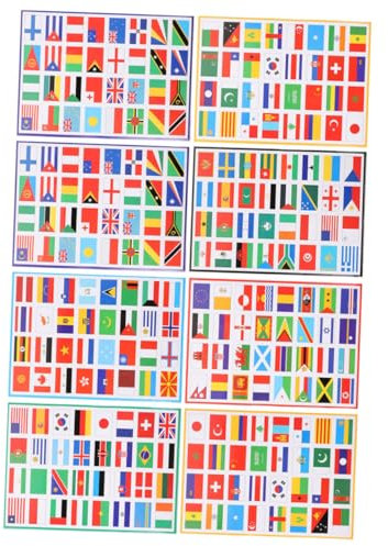 HAWILLOSCH 8blätter Länderflaggen Aufkleber Abnehmbare Flaggen Tattoos Für Gesicht Und Laptop Für Sportveranstaltungen Und Themenpartys