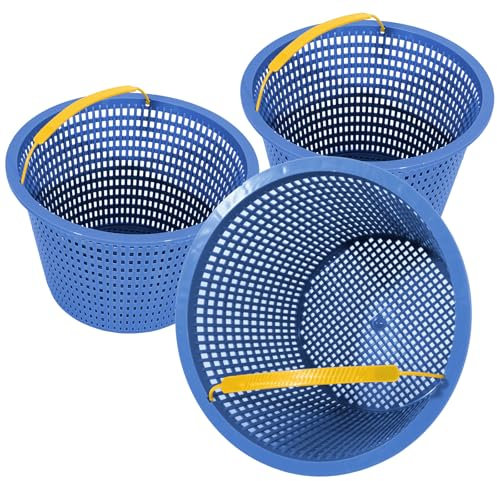 POOLAZA Lot de 3 paniers de Rechange pour Piscine enterrée – Enlevez Les Feuilles et Les gravats – 20,5 cm en Haut, 14 cm en Bas 14 cm et Profondeur 13 cm