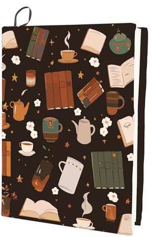 craspire Couverture de Livre Extensible à Motif de Livre Lavable et Réutilisable en Nylon Grande Taille pour Livres à Couverture Rigide de 9 x 11 Pouce pour Salle de Classe
