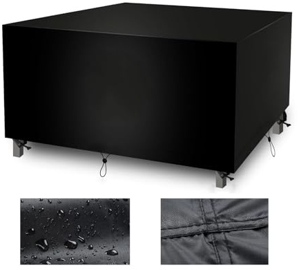 OOOXZO Gartentisch Schutzhülle Wasserdicht Wetterfest 100x60x70cm/LxBxH Outdoor Gartenmöbel Abdeckhaube Schwarz Schutzhülle Maßanfertigung 600D Oxford Abdeckplane mit Zugkordel Winddichte Schnalle