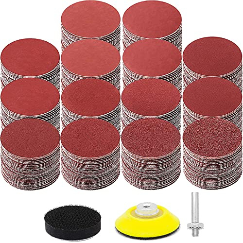 323P 50mm Sanding Discs, MAPRIAL 2 Inch 40-2000 Grit Hook and Loop Attachment Sandpaper with 1/4 Inch Shank Backer Plate, Soft Foam Buffering Pad for Polishing, Drill Sander Grinder Rotary Tools