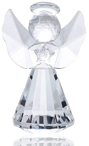 YWHL Crystal Guardian Angel Figurine, Glass Guardian Angel Statue Gifts for Women, Art Collectible Figurines Home Decor