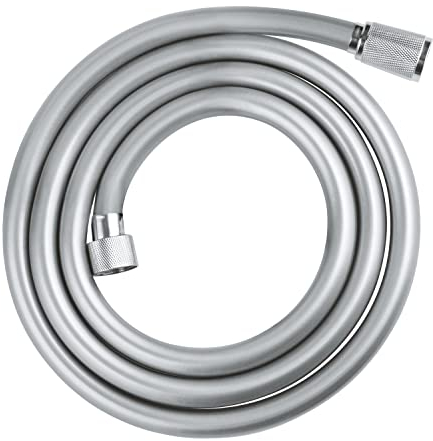 GROHE Flexible tuyau de douche salle de bains VitalioFlex Comfort, tuyau de douche 1750mm, anti-pliures, finition brillante, raccord fileté universel 1/2, chromé, 28745002 (Import Allemagne)