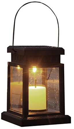 WEITING Farolillos jardín, farolillos solares, farolillos solares retro, farolillos colgantes al aire libre, 9 x 9 x 12,6 cm, iluminación solar decorativa para el camino del patio