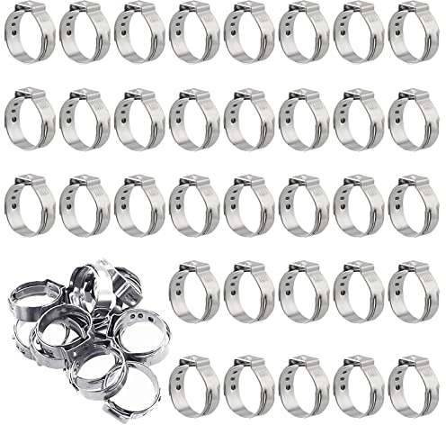 50 Pcs Collier de Serrage en Acier Inoxydable,15,3-18,5 mm Collier Serrage Tuyau Metallique,Colliers de serrage réglable Tuyau,pour sécuriser les tuyaux flexibles et l'utilisation automobile