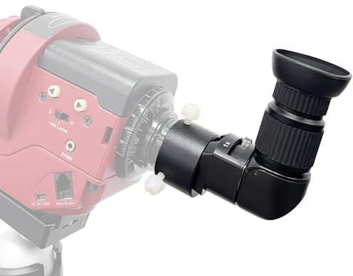Right Angle Viewer for Polar Scope with Metal Adapter: Crystal-Clear and Easy Polar Alignment | Built in Diopter(1x-2x Zoom) - 90 Degree Viewfinder for Finder Scope Camera & Telescopes/No More Crouch