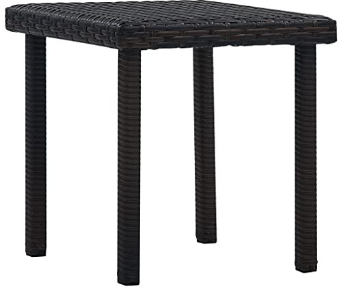 ULUYYUC Tisch Garten Terrasse Esstisch Cafetisch Bartisch TischGarten-Teetisch Braun 40x40x40 cm Poly Rattangeeignet für Balkone, Terrassen und Laubengänge
