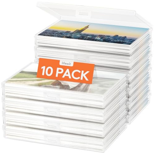 Lifewit Scatola Portafoto 4R, 10 Scatola Foto Interna 10 x 15 cm, Organizer Foto, Scatole Plastica Organizer con Coperchio, Scatoline Trasparenti, Contenitore Plastica, Porta Minuteria