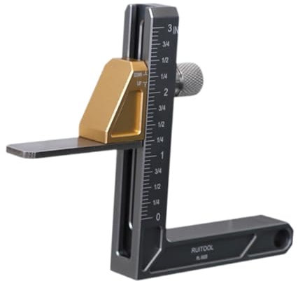 Sharplace Tiefenmesser, Höhenmesser, Schwarz, Professionell, Präzises Höhenlineal aus Aluminiumlegierung, Höhenmesser-Messgerät