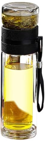 Infuseur de thé Travel, bouteille en verre pour infuseur de thé, infus de thé en verre avec filtre en acier inoxydable | Bouteille de fruits portable, tasse à feu à double gard infuseurs de thé en ver
