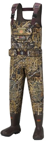 HISEA Hunting Waders with 1400G Insulated Boots, 5.5mm Neoprene Chest Wader for Men, Waterproof Camo Bootfoot Fishing Waders