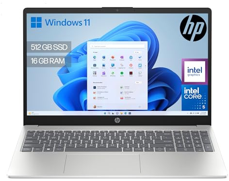 HP 15-fd0403ns - Ordenador portátil de 15.6 FHD (Intel Core 5 120U, 16GB RAM, 512GB SSD, Intel Graphics, Windows 11) Silver - Teclado QWERTY Español
