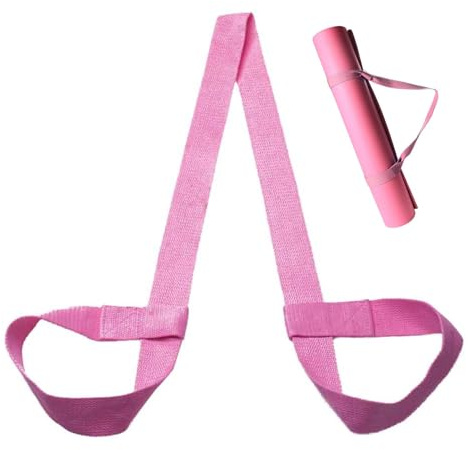 Yelvornic Yoga Mat Strap for Carrying, Premium Carry Strap Sling with Adjustable Loops, Stylish Pink