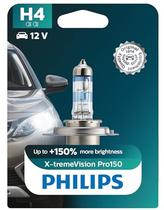 Philips X-tremeVision Pro150 H4 car headlight bulb +150%, single blister