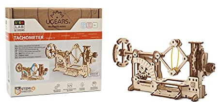 UGEARS STEM Lab 3D-pussel – varvräknare STEM Set – modellbyggsats av trä – STEM leksak med app – mekanisk modell träbyggsats – 3D-träpussel för vuxna och barn 8+