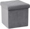 Bonlife Faltbarer Sitzhocker mit Stauraum,Samt Kleiner Hocker Sitztruhe,Aufbewahrungsbox Kinder mit Deckel,Klapphocker Sitzwürfel,Grau,32x32x32cm