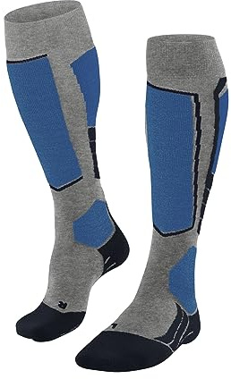 FALKE SK2 Intermediate Vegan M Kh hilo funcional lyocell gruesos cálidos 1 par, Calcetines de esquí Hombre, Gris Light Grey 3400, 46-48