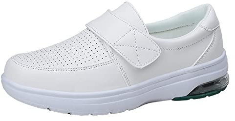 Scarpe da Donna Professionali con Cuscino - Sneakers Hook&Loop da Infermiera con Fondo Morbido, Plantare Anatomico e Ciabatte Casual