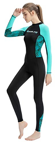 Traje de neopreno para mujer, KOCAN Traje de neopreno de secado rápido para mujer, de una pieza, con mangas largas, traje de baño para deportes acuáticos de verano