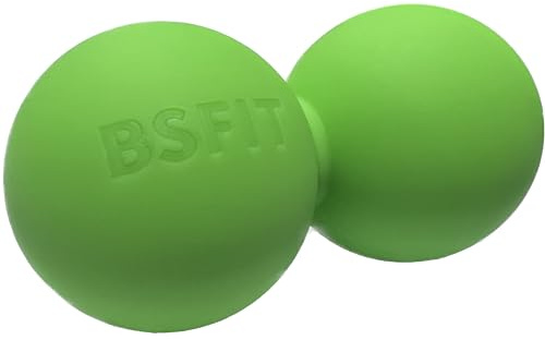 BSFIT Doble Bola de Masaje - Massage Ball para Relajación y Liberación Miofascial, Ideal como Masajeador Cervical y de Espalda, Pelota Fascitis Plantar y Masajeador de Pies, Alivio del Dolor Muscular