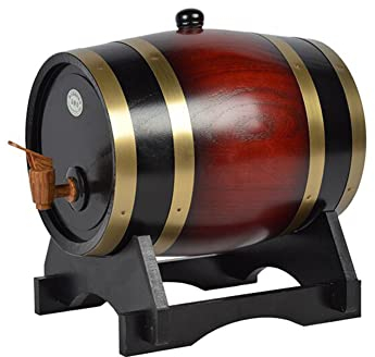 JINGAN Botte di Vino - Barile Personalizzato da 1,5 Litri e 3 Litri - Dispenser di Whisky Barile di Quercia Botti di invecchiamento in Legno Botti di Whisky per la casa Decanter per Birra alcolica