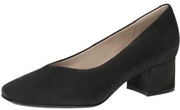 CAPRICE Damen Pumps aus Leder Kleiner Absatz, Schwarz (Black Pearl), 41 EU