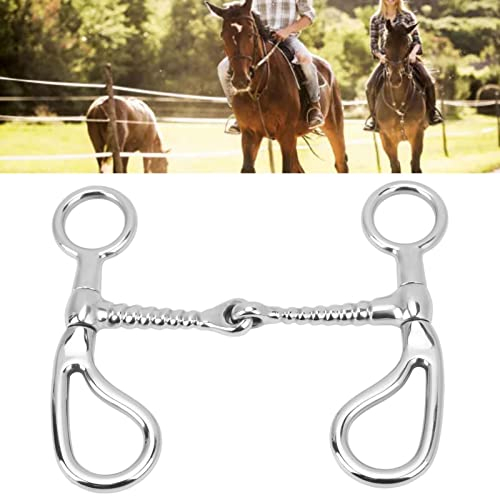 Topyond Mors De Cheval en Acier Inoxydable De 125mm, Conception De Joint Torique Anti-Morsure pour L'équitation, Mors De Cheval en Cuir pour Brides De Cheval Occidentales