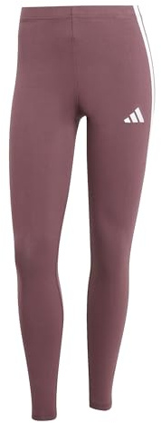 adidas Women's ESSENTIALS 3-STRIPES COTTON LEGGINGS, aurora ruby/white, L
