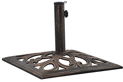 Rantry Parasollbas brons 12 kg 49 cm gjutjärnsmöbler, trädgårdsparasoll, parasollhållare, parasollstativ