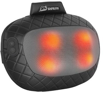 Snailax 4D Shiatsu-Massagekissen, Nacken- und Rückenmassagegerät mit Wärme, elektrisches Massagegerät für Schultern Nacken unteren Rücken, Geschenk für Frauen Männer