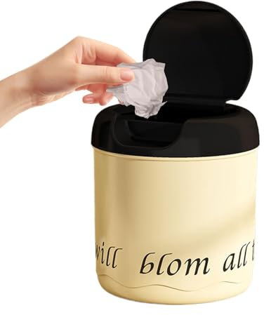 Papelera de mesa – Papelera de baño fina, cubo de basura de acero | Papelera pequeña para mesas, cubo de basura pequeño para dormitorio, papelera plegable pequeña