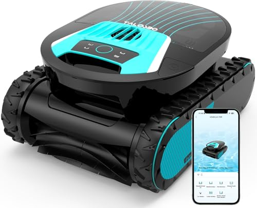 TALOSBO Pleco Pro Robot Piscina, Aspiratore Piscina Pareti e Fondo, Autonomia 210 min, Doppio Filtro, 3 Motori di Trazione, Controllo App, Robot pulisci piscina fino a 200㎡