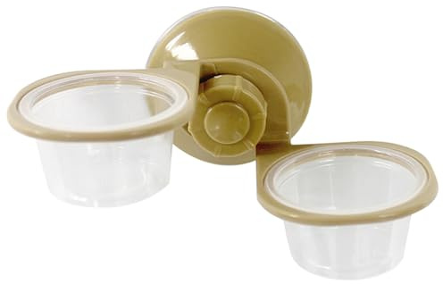 ARTSEWPLY Ciotola per Alimentazione Rettili Doppia Sospesa Design Fisso e Pratico per Tartarughe Lucertole e Piccoli Rettili Facile da Installare e Pulire