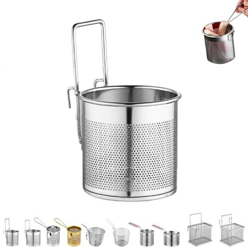 Cestello per Pasta in Acciaio Inox,Divisorio per Cottura,Cestello per Pasta separata,Mestolo per Spaghetti,Cestelli Separato per Pentola Ideale per Scolare Spaghetti e Noodles Set, per verdure