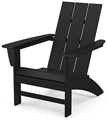POLYWOOD AD420BL Moderner Adirondack Stuhl, Schwarz