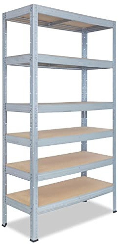 shelfplaza® 230x120x45cm PRO Scaffale metallo per carichi pesanti zincato con 6 ripiani con 166kg capacità di carico/Scaffali in metallo per garage come scaffali per ripostiglio o officina