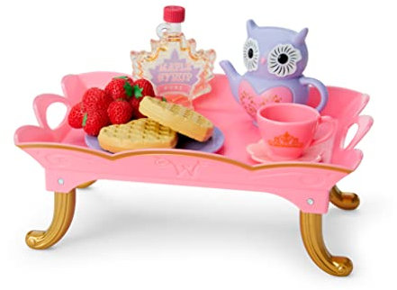 American Girl WellieWishers 14.5-inch Doll Breakfast in Bed Tray Playset with Tea Set and Breakfast Food, For Ages 4+