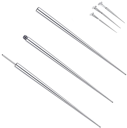 FIOROYAL 3 Pcs Piercing Taper Insertion Chirurgenstahl 14G 16G 18G für Ohr/Nase/Lippe/Bauch/Nippel/Zunge Piercing Tool Body Stretching Piercings Kit Assistant Tool1.0