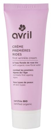 Avril - Crème Premières Rides - Eau Florale de Rose de Damas Bio, Huile de Jojoba Bio, Acide Hyaluronique - 98% d'Origine Naturelle - Certifié Bio Ecocert - Fabriqué en France - 50ml