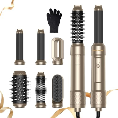 1000W Hairstyler,6 in 1 Airstyler Set mit Haartrockner, Föhnbürste, Warmluftbürste, Rundbürstenföhn, Automatischem Lockenföhn, Glättbürste, Haartrockner Thermal Brush für Alle Haartypen,Stylingbürsten