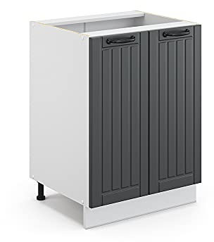 Vicco Midischrank Fame-Line, Anthrazit/Weiß, 60 x 81.6 cm ohne Arbeitsplatte