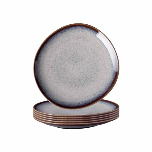Villeroy & Boch like. by Lave Beige Set di 6 piatti per il pane, 17,5 x 17 x 2 cm, piatti rotondi con smalto unico, design scandinavo, in gres, beige