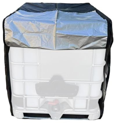 Serbatoio 'acqua – Barile per pioggia, borsa IBC | Barile per pioggia da 275 galloni, contenitore impermeabile in tessuto Oxford 210D, serbatoio 'acqua nero protettivo con cerniera