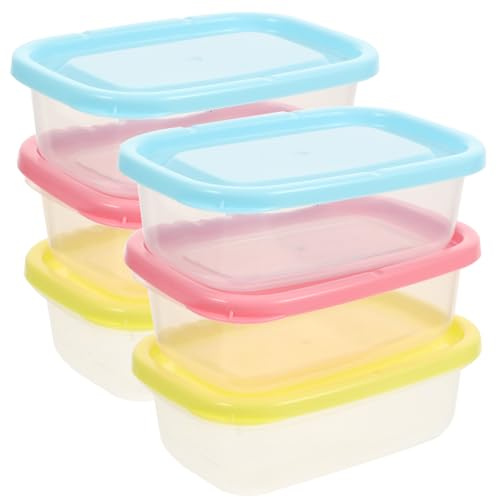 NOLITOY Lot De 6 Petites Boîtes Alimentaires Multifonction Contenants De Congélateur Réutilisables Avec Couvercle Scellé Pour Conservation Des Aliments Haricots Poudres Et Compléments Bébé