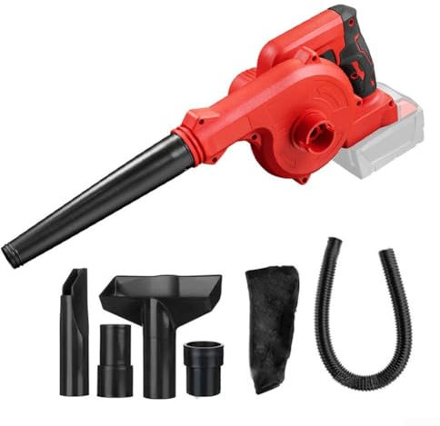 Aspiradora eléctrica de 18 V para uso en jardín, doble funcionalidad para hojas y pelo de mascotas, construcción fácil de usar