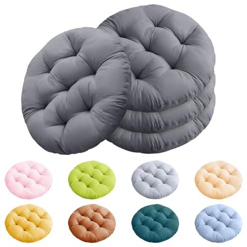 Umllpet Cuscino per sedia, rotondo, 40 cm, 4 pezzi, comodo cuscino per sedia, antiscivolo, lavabile, cuscino da pavimento rotondo, comodo per sala da pranzo, soggiorno, studio, interni ed esterni